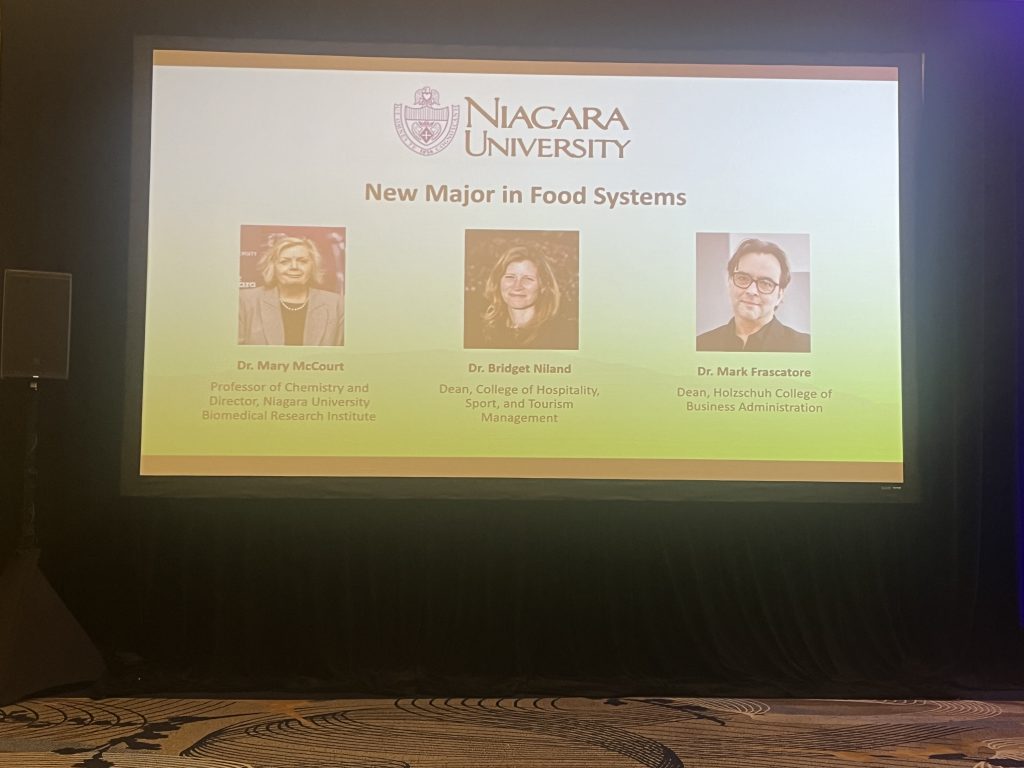 Dr. Mary McCourt, Dr. Bridget Niland and Dr. Mark Frascatore images on the powerpoint slide